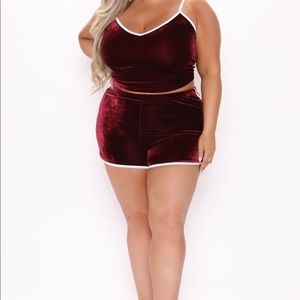 Fashion Nova Velvet Short & Tank Set 2x